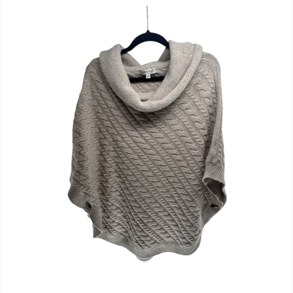 Orvis Women's Cable Knit Poncho Sweater Size S